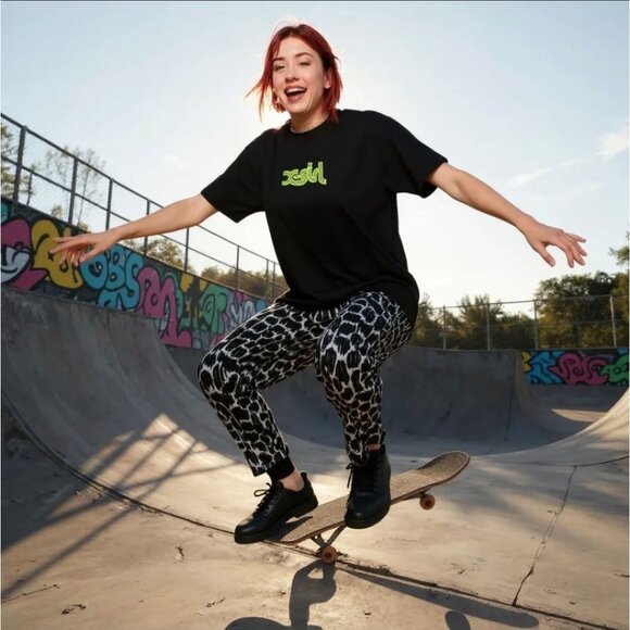 X-Girl Checkered Logo Graphic Black Short Sleeve Tee – Urban Pulse Edition - Picture 2 of 4